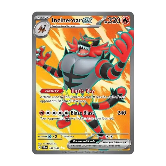 Incineroar ex 187/162 Ultra Rare TEF